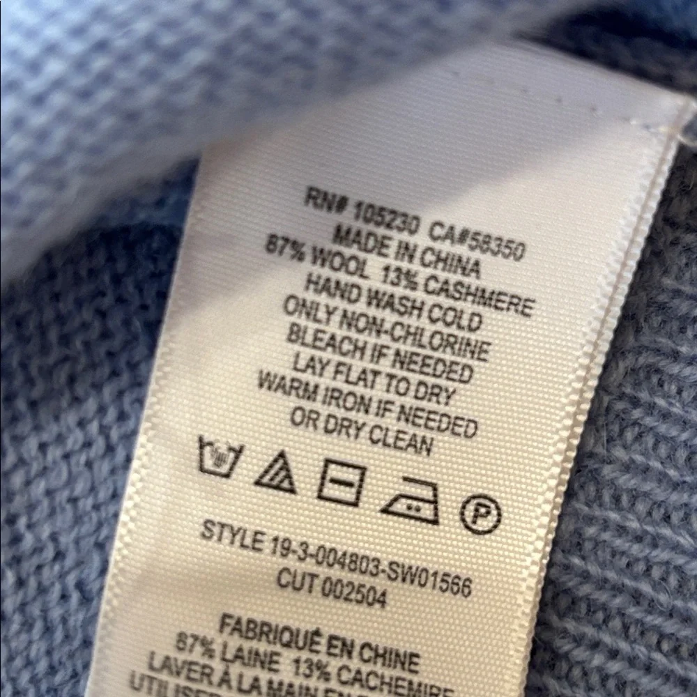 JOIE Short Sleeve Wool and Cashmere Blend Sweater In Light Blue‎